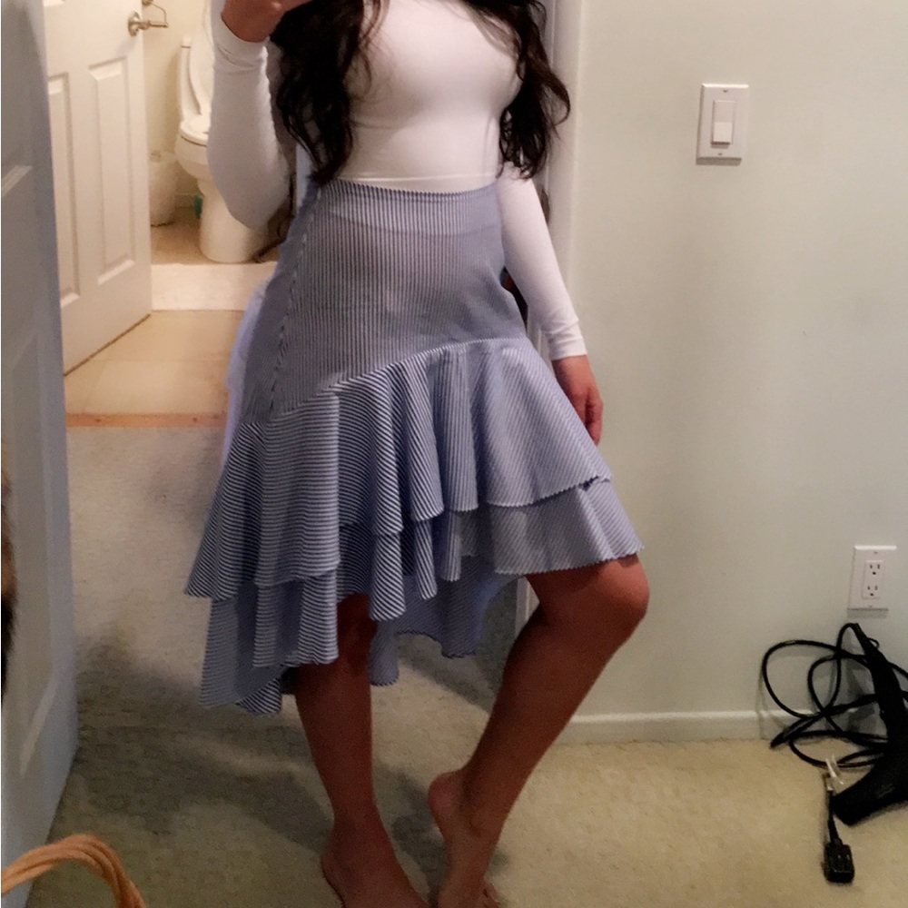 Aqua high low skirt